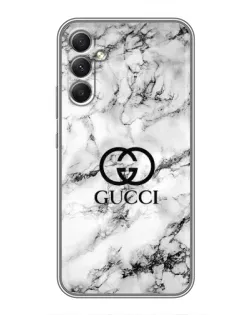 Чехол для Samsung Galaxy A34 с картинкой «Gucci — мраморный шик»