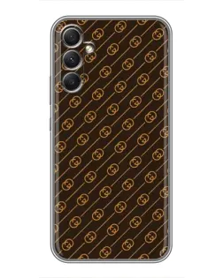 Чехол для Samsung Galaxy A34 с картинкой «Gucci — золотые диагонали»