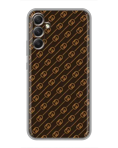 Чехол для Samsung Galaxy A34 с картинкой «Gucci — золотые диагонали»