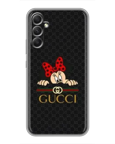 Чехол для Samsung Galaxy A34 с картинкой «Минни Маус Gucci — черный»