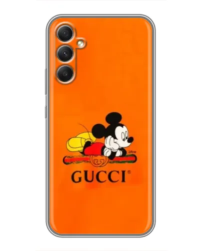 Чехол для Samsung Galaxy A34 с картинкой «Микки Маус Gucci — оранж» Чехол для Samsung Galaxy A34 с картинкой «Микки Маус Gucci — оранж»
