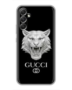 Чехол для Samsung Galaxy A34 с картинкой «Gucci — серебряный лев» Чехол для Samsung Galaxy A34 с картинкой «Gucci — серебряный лев»
