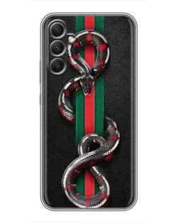 Чехол для Samsung Galaxy A34 с картинкой «Gucci — змея на полосе» Чехол для Samsung Galaxy A34 с картинкой «Gucci — змея на полосе»