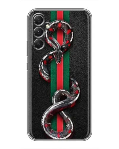 Чехол для Samsung Galaxy A34 с картинкой «Gucci — змея на полосе» Чехол для Samsung Galaxy A34 с картинкой «Gucci — змея на полосе»