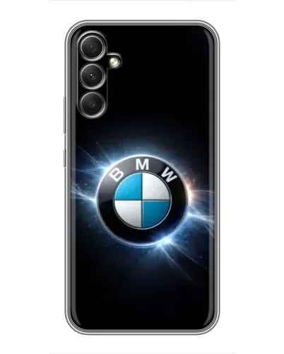 Чехол для Samsung Galaxy A34 с картинкой «BMW — неоновое сияние»