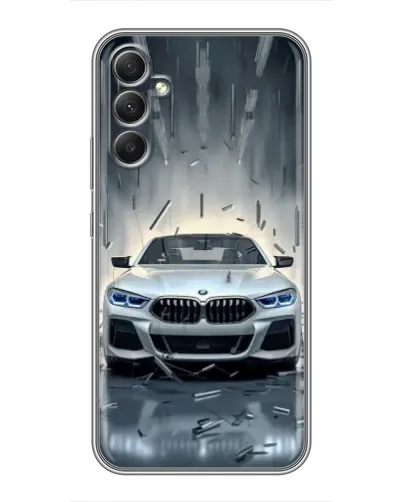 Чехол для Samsung Galaxy A34 с картинкой «BMW в свете фар»