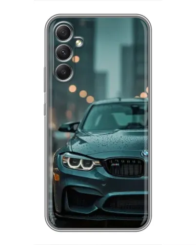 Чехол для Samsung Galaxy A34 с картинкой «BMW в огнях города»