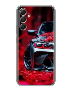 Чехол для Samsung Galaxy A34 с картинкой «Спортивная BMW и цветы» Чехол для Samsung Galaxy A34 с картинкой «Спортивная BMW и цветы»