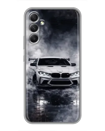 Чехол для Samsung Galaxy A34 с картинкой «BMW сквозь туман»