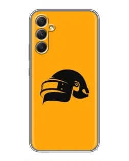 Чехол для Samsung Galaxy A34 с картинкой «PUBG — золотой шлем»