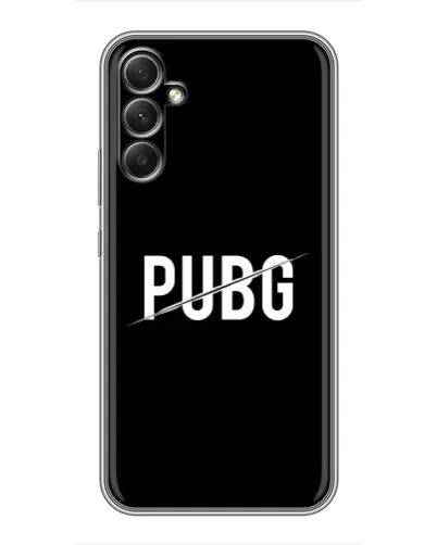 Чехол для Samsung Galaxy A34 с картинкой «PUBG — белый логотип» Чехол для Samsung Galaxy A34 с картинкой «PUBG — белый логотип»
