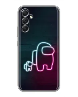Чехол для Samsung Galaxy A34 с картинкой «Among Us неон-арт»
