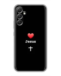 Чехол для Samsung Galaxy A34 с картинкой «Сердце - Jesus»