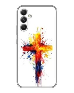 Чехол для Samsung Galaxy A34 с картинкой «Акварельный крест»
