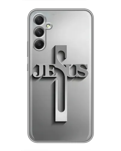 Чехол для Samsung Galaxy A34 с картинкой «Металлический крест Jesus» Чехол для Samsung Galaxy A34 с картинкой «Металлический крест Jesus»