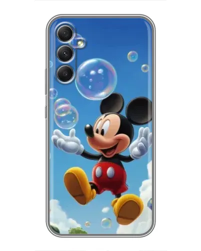 Чехол для Samsung Galaxy A34 с картинкой «Mickey и мыльные пузыри»