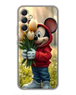 Чехол для Samsung Galaxy A34 с картинкой «Микки с тюльпанами» Чехол для Samsung Galaxy A34 с картинкой «Микки с тюльпанами»