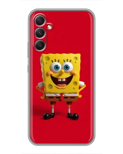 Чехол для Samsung Galaxy A34 с картинкой «Спанч Боб на красном» Чехол для Samsung Galaxy A34 с картинкой «Спанч Боб на красном»