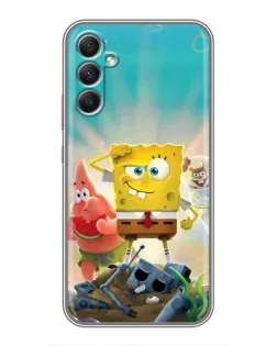 Чехол для Samsung Galaxy A34 с картинкой «Спанч Боб победитель»
