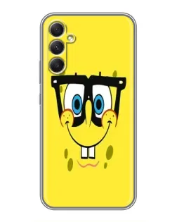 Чехол для Samsung Galaxy A34 с картинкой «Минималистичный Спанч Боб»