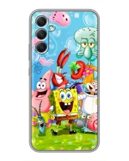 Чехол для Samsung Galaxy A34 с картинкой «Губка Боб и друзья»