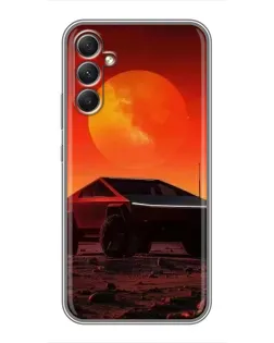 Чехол для Samsung Galaxy A34 с картинкой «Cybertruck на Марсе»