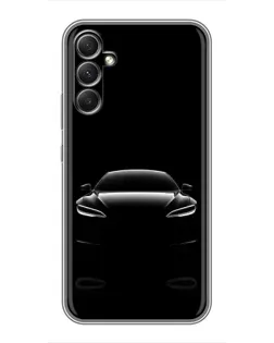 Чехол для Samsung Galaxy A34 с картинкой «Силуэт Tesla Night»