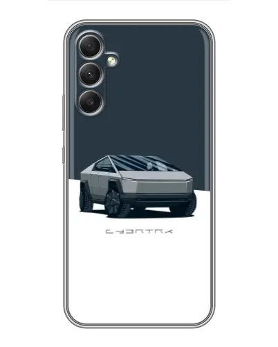 Чехол для Samsung Galaxy A34 с картинкой «Серебристый Cybertruck Tesla»