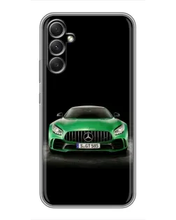 Чехол для Samsung Galaxy A34 с картинкой «Mercedes — неоновый лого»