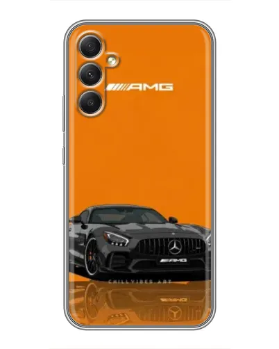 Чехол для Samsung Galaxy A34 с картинкой «Оранжевый Mercedes AMG»