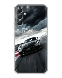 Чехол для Samsung Galaxy A34 с картинкой «Гоночный Mercedes AMG»