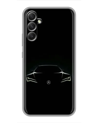 Чехол для Samsung Galaxy A34 с картинкой «Mercedes — силуэт авто» Чехол для Samsung Galaxy A34 с картинкой «Mercedes — силуэт авто»