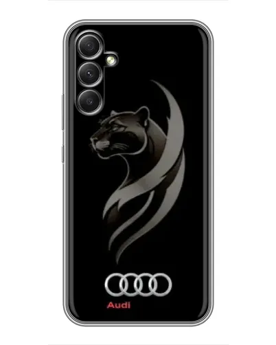 Чехол для Samsung Galaxy A34 с картинкой «Графика — пантера и Audi»