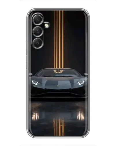 Чехол для Samsung Galaxy A34 с картинкой «Lamborghini золотые линии»