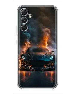 Чехол для Samsung Galaxy A34 с картинкой «Lamborghini дымная эстетика»
