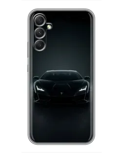 Чехол для Samsung Galaxy A34 с картинкой «Черный Lamborghini Aventador»