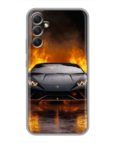 Чехол для Samsung Galaxy A34 с картинкой «Lamborghini в огне»