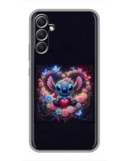 Чехол для Samsung Galaxy A34 с картинкой «Stitch в цветах»