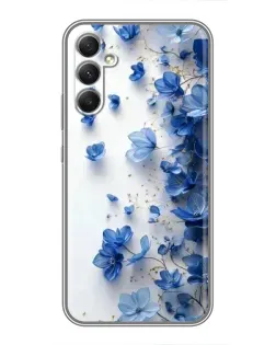 Чехол для Samsung Galaxy A34 с картинкой «Голубой цветочный каскад» Чехол для Samsung Galaxy A34 с картинкой «Голубой цветочный каскад»