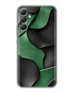 Чехол для Samsung Galaxy A34 с картинкой «Зеленые кожаные волны»