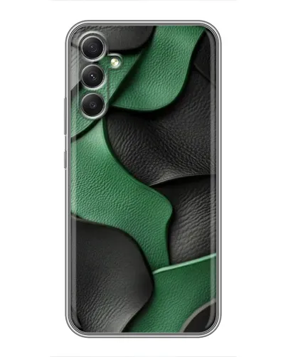 Чехол для Samsung Galaxy A34 с картинкой «Зеленые кожаные волны»