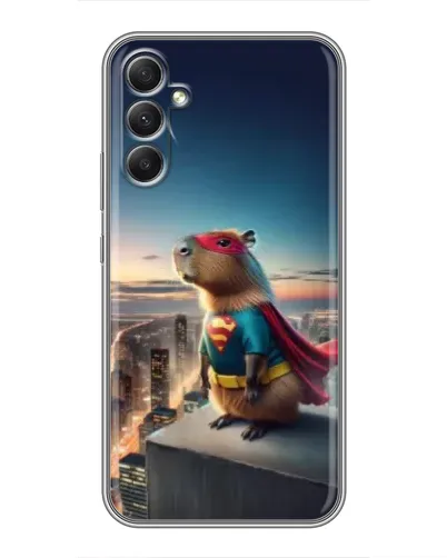 Чехол для Samsung Galaxy A34 с картинкой «Капи-мен супергерой» Чехол для Samsung Galaxy A34 с картинкой «Капи-мен супергерой»