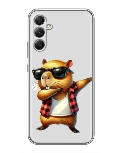 Чехол для Samsung Galaxy A34 с картинкой «Капибара рэпер даб» Чехол для Samsung Galaxy A34 с картинкой «Капибара рэпер даб»