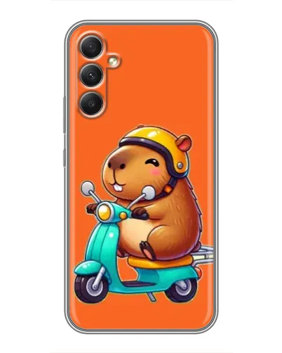Чехол для Samsung Galaxy A34 с картинкой «Капибара на скутере» Чехол для Samsung Galaxy A34 с картинкой «Капибара на скутере»