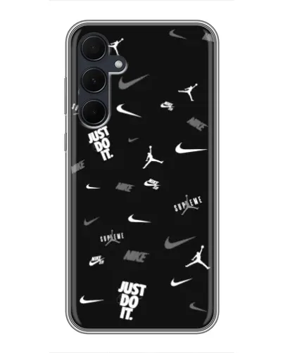 Чехол для Samsung Galaxy A35 (5G) с картинкой «Nike Black Pattern» Чехол для Samsung Galaxy A35 (5G) с картинкой «Nike Black Pattern»