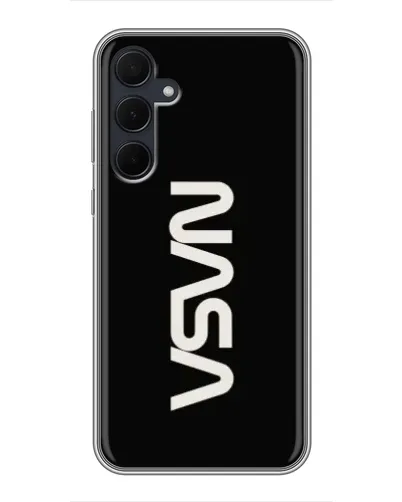 Чехол для Samsung Galaxy A35 (5G) с картинкой «NASA — вертикальный логотип»