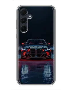 Чехол для Samsung Galaxy A35 (5G) с картинкой «BMW на мокрой дороге»