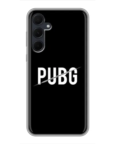 Чехол для Samsung Galaxy A35 (5G) с картинкой «PUBG — белый логотип» Чехол для Samsung Galaxy A35 (5G) с картинкой «PUBG — белый логотип»