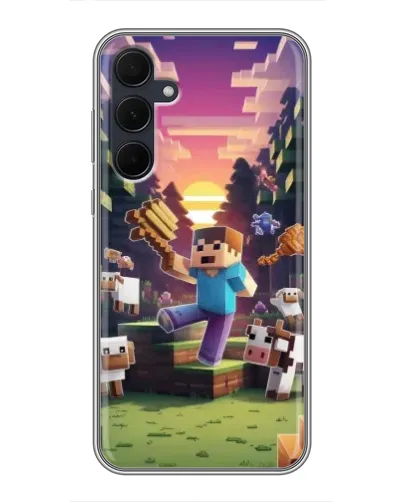 Чехол для Samsung Galaxy A35 (5G) с картинкой «Стив на ферме» Чехол для Samsung Galaxy A35 (5G) с картинкой «Стив на ферме»