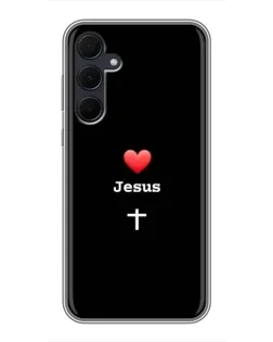 Чехол для Samsung Galaxy A35 (5G) с картинкой «Сердце - Jesus»